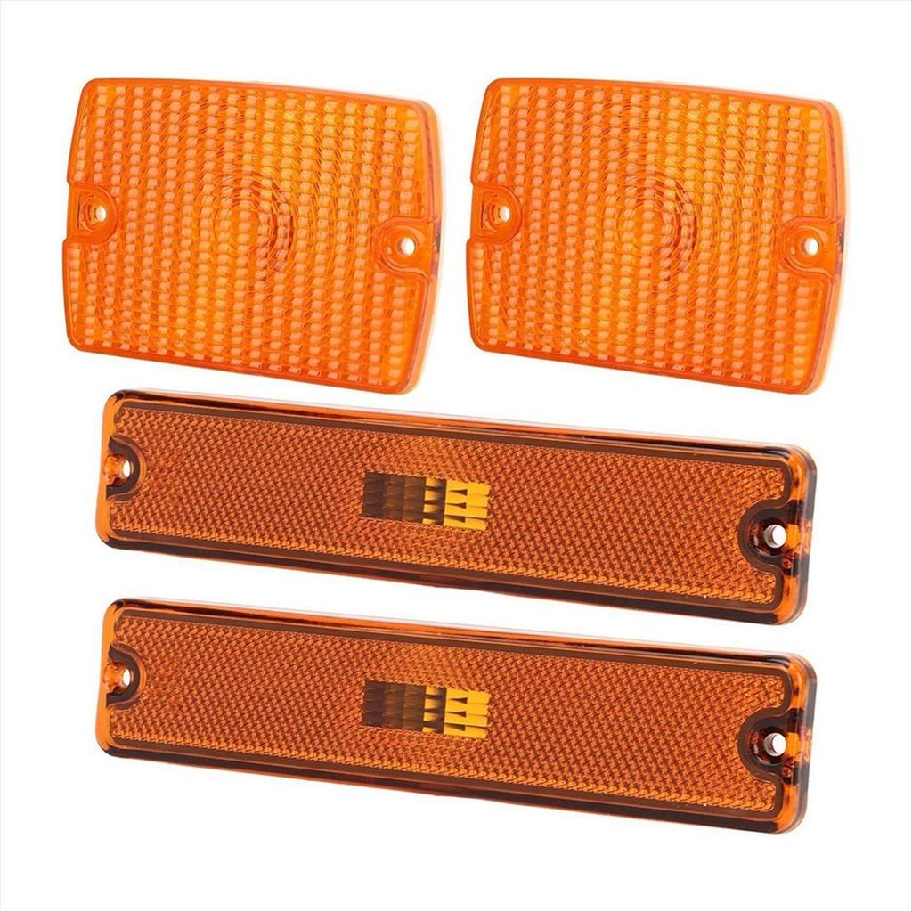 Car Front Bumper Side Marker Light Cover 56001378 56001424 for Jeep Wrangler YJ 1987-1995 Turn Signal Light Cover Yellow