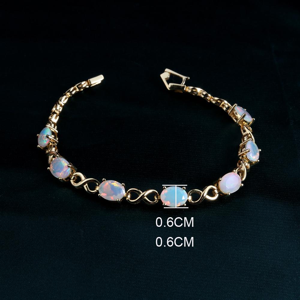 Colorful Opal Gemstone Clasp Bracelet 925 Sterling Silver Natural Colorful Fine Jewelry for Women Wife Mom Nice Gift 2024