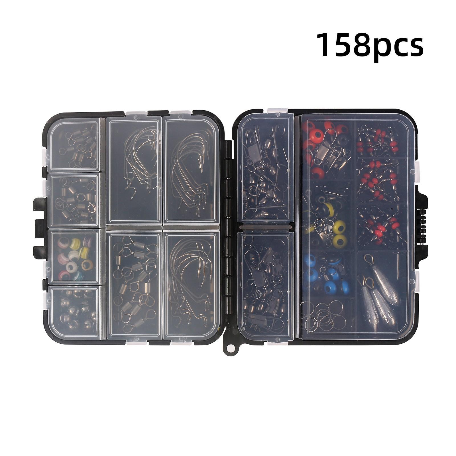 

158 Fishing Accessories Set Luya Sea Fishing Rock Fishing Set Box Swivel Crank Hook Lead Pendant Fishing Gear