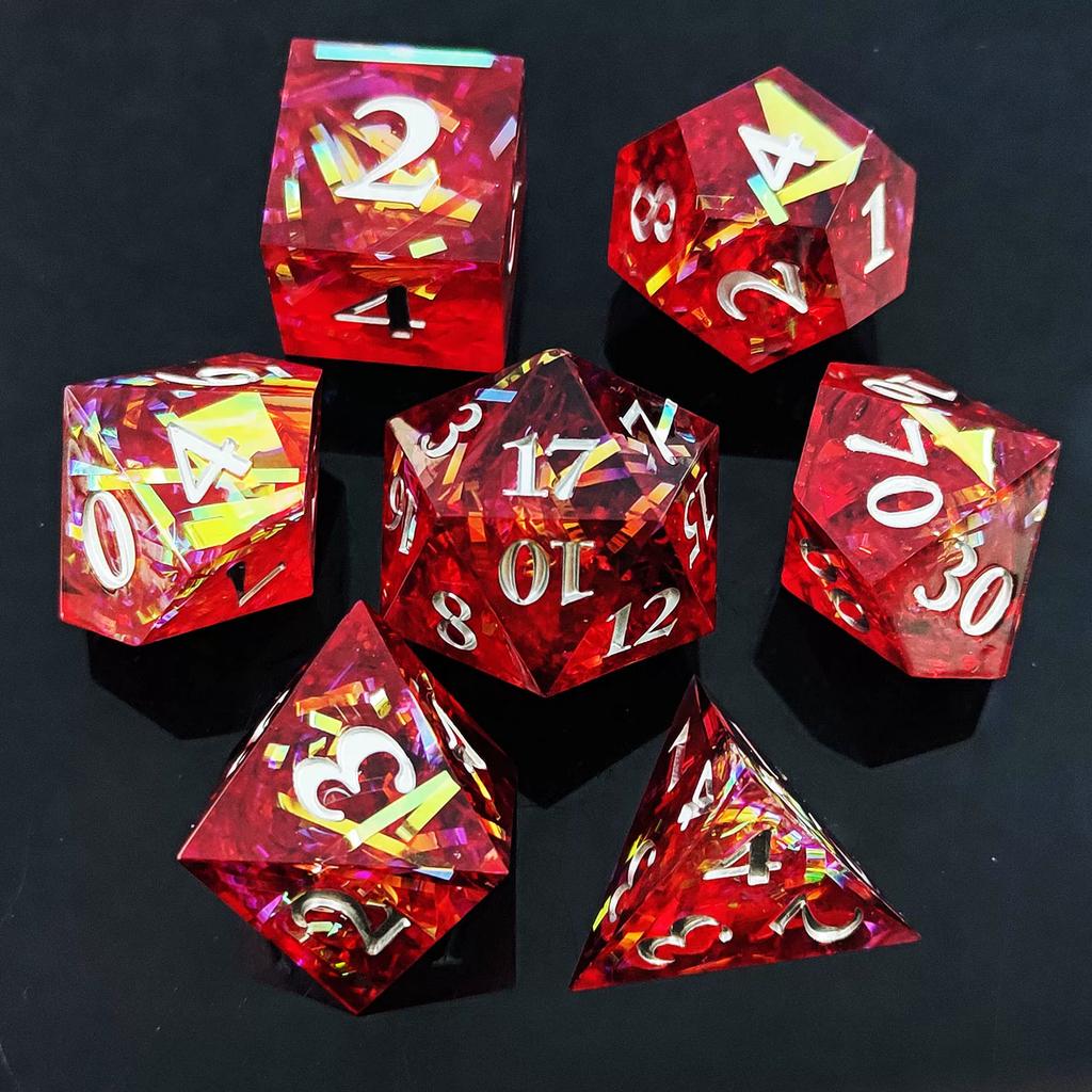 Transparent Resin DND Dice Set Dungeons & Dragons D20 Cthulhu Polyhedron Dice COC Running Group Board Game