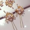 Korean Gold Leaf Pearl Bridal Hairpin Headdress