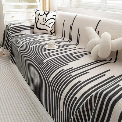 High Sense Sofa Slipcover Full Cover Cloth Nordic Stripes Sofa Towel Sofa Cover Non-Slip Dustproof Cloth