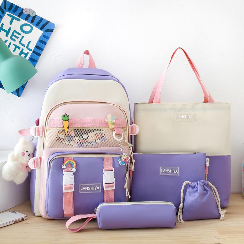 Uroczy Wodoodporny Zestaw Plecaka dla Dzieci, Klasy 3-6: 5-częściowy lekki tornister szkolny