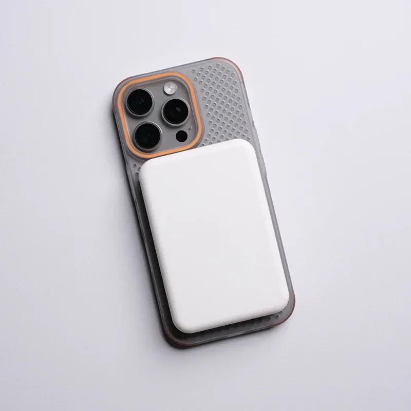 Ultrathin Grid Mesh Cooling Magsafe Phone Case for iPhone 17 16pro Max 15 Pro 14 13 12 Anti-fall Wireless Charging Hard PC Cover