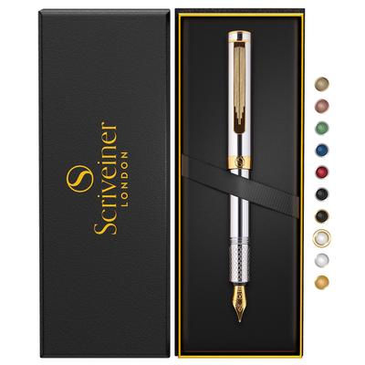 Pióro wieczne Scriveiner Luxury EDC Piękne ciężkie kieszonkowe pióro Wykończenie 24K Schmidt German Nib Converter Najlepszy zestaw upominkowy do pisania Piękne stylowe biuro