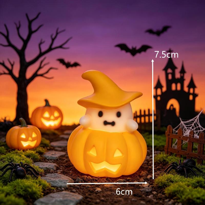 Halloween Pumpkin & Ghost Night Light Luminous Ornament Creative Decoration Party Decor Prop For Halloween Party Holiday Gift