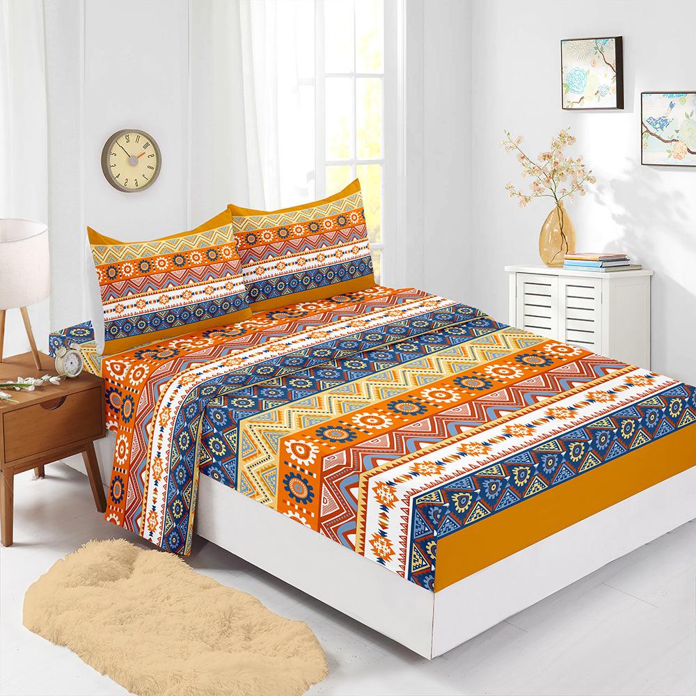Four-Piece Mattress Digital Printing Mattress Protective Cover Bedding Bohemian
