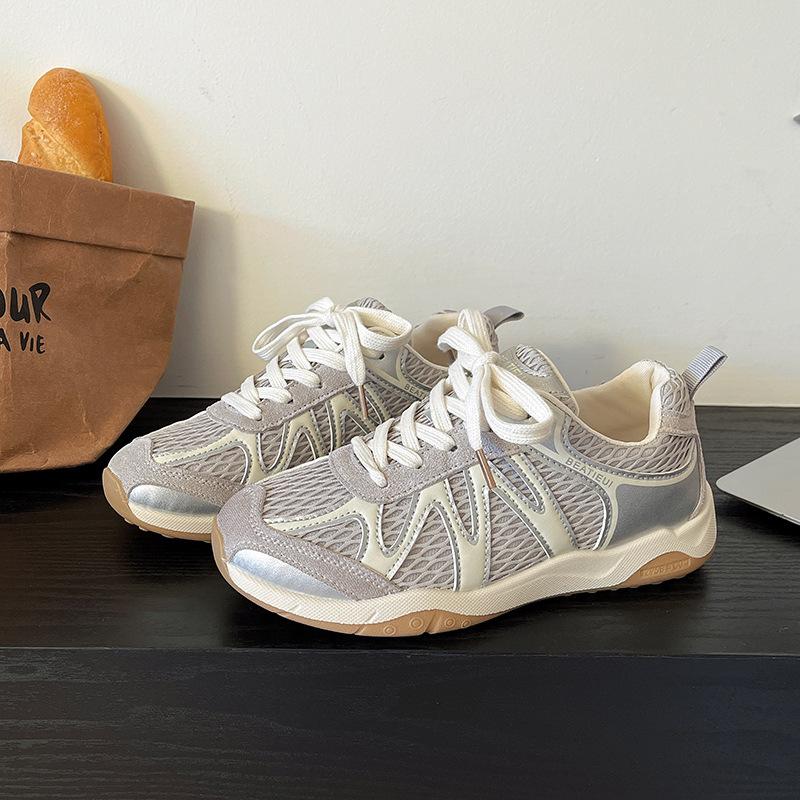 Popular comfortable and versatile breathable mesh surface not stuffy feet casual shoes women's 2025 autumn new lightweight soft-soled running shoes