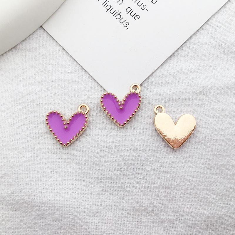 90 pezzi/confezione Ciondoli in Lega a Goccia d'Olio a Forma di Cuore per Gioielli Fai-da-Te Stile Coreano e Braccialetti in Oro K.