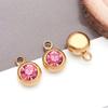 Twelve Color Birthstone Round Titanium Steel Pendant for DIY Jewelry