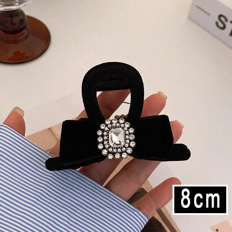 Retro Flocking Star Hair Claw Clip Female Vintage Large Plate Hairpins Barrettes Shark Clip Headdress For Women Hair Accessories