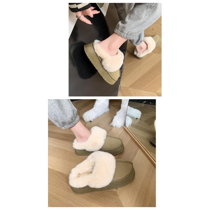 Winter New Snow Shoes Plus-size Flat Short Shoes for Women with Fleece and Thickened Warm Snow Boots for Women