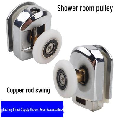 Vintage-Style Shower Door Round Arc Glass Sliding Door Hanger Wheel