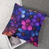 Vivid Floral Square Jacquard Pillow Cover for Sofa Office Waist Cushion Cover Home Decorative Pillowcase