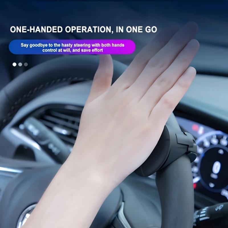 Easy-Grip Silicone Steering Wheel Knob 360° Smooth Rotation One-Hand Operation with Built-in Metal Bearing & Non-Slip Grip