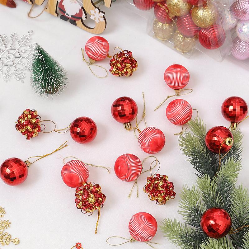 17Pcs 4CM Christmas Decoration Christmas Balls Hanging Xmas Tree Pendants Ornaments Party Home Decor 2026 New Year Navidad Gifts