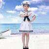 Childrens Navy Uniform Dance Costume With Polyester Fabric For Stage Performance