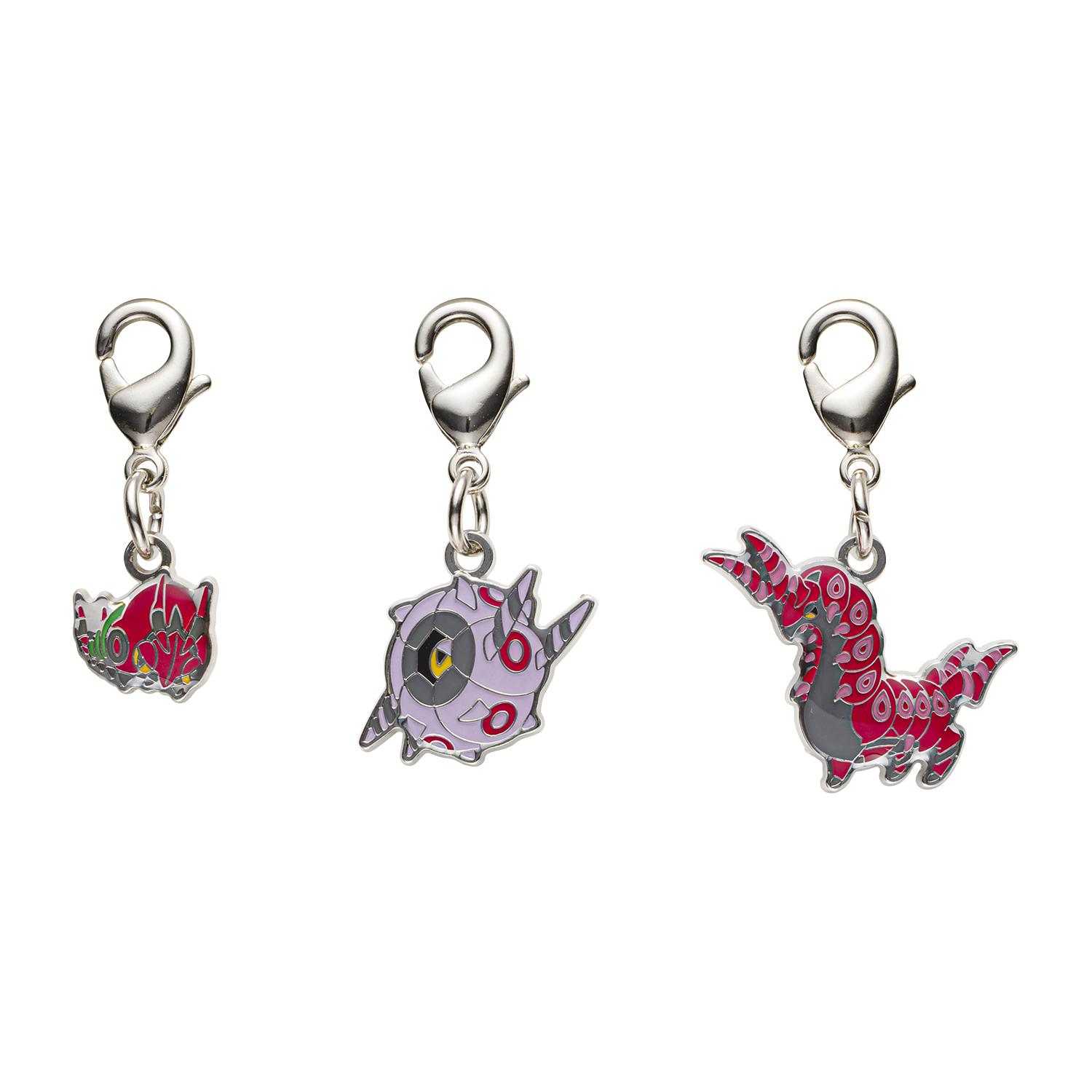 [Pokemon] Pokemon Center National Pokedex Metal Charm Set - Venipede, Whirlipede, Scolipede (543-545)