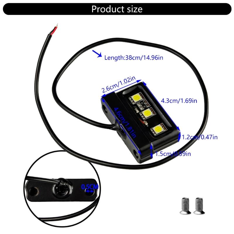 Shockproof License Lamp Bright LED Lighting Waterproof Housing Universal Easy Setups for Motorcycle Electric Vehicle