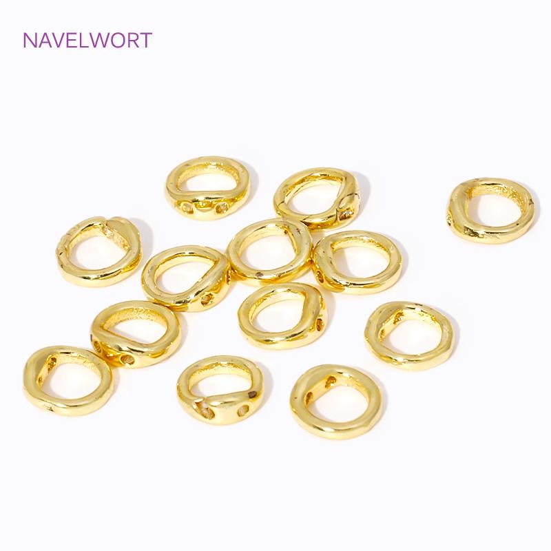 18K Gold Plated Brass End Bead Tip,End Caps For Jewelry,DIY Pearl Bracelet Necklace Jewelry Making Supplies
