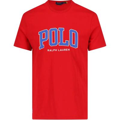 Polo Logo Print Rundhals Kurzarm T-Shirt Herren Oberteile Rot 710961130-004