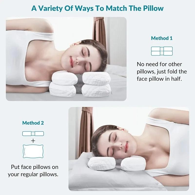 1pcs Memory Foam Beauty Pillow for Side Sleepers - Anti-Wrinkle & Neck Lines Face Design with Orthopedic Neck Support