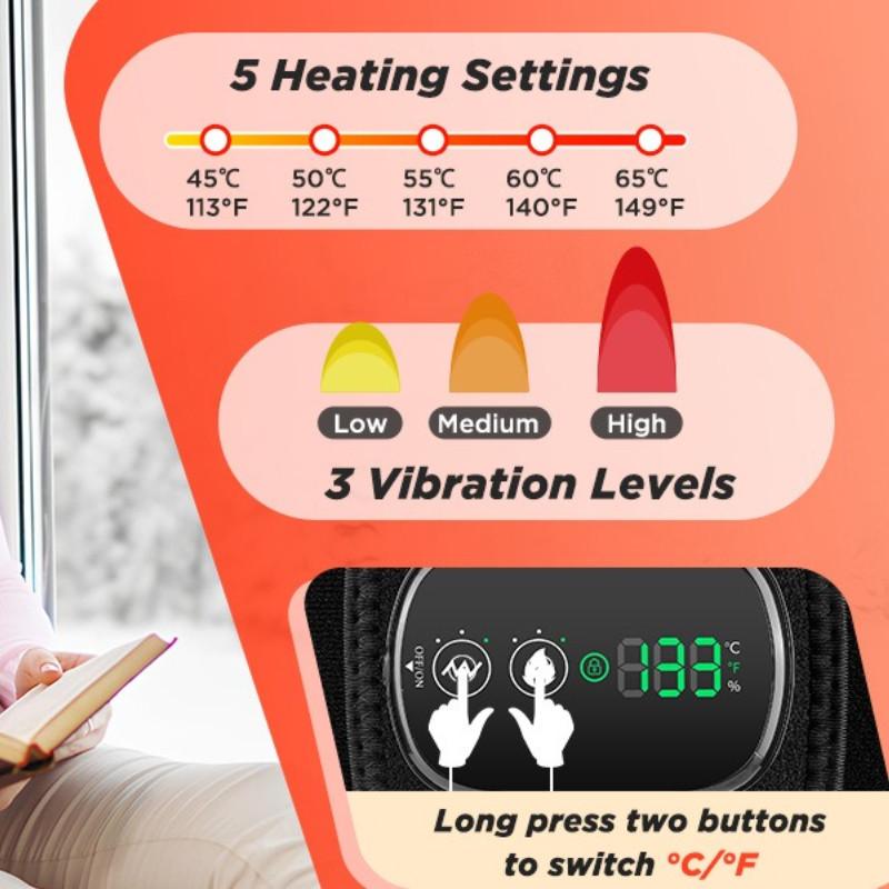 LED Red Light Heating Belt Infrared Therapy Hot Compress Massage Pad Rechargeable Lumbar Disc Protrusion Support Waist Belt