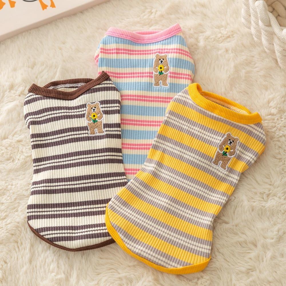 Colorful Stripe Dog Sleeveless Vest Cotton Pets Clothes New Puppy Shirt for Small Dogs