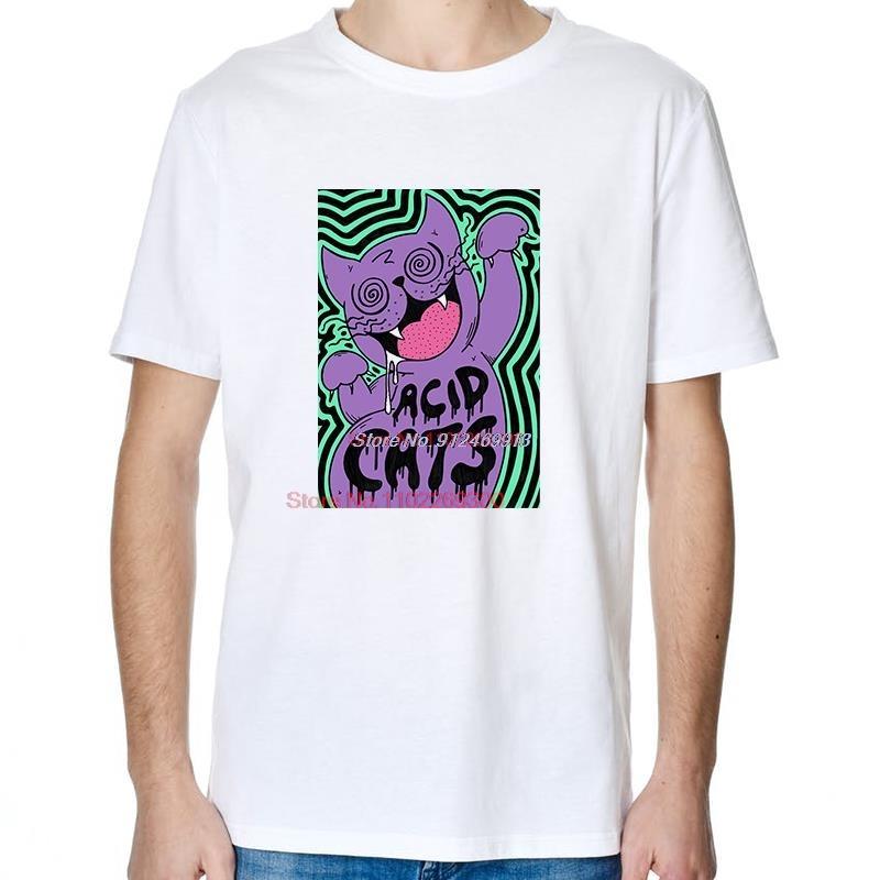 Acid Cats Lucid Dream Fashion Graphic T Shirts Short Sleeve T Shirt Summer New Shirts And TShirts Cotton Mens Print T Shirt S