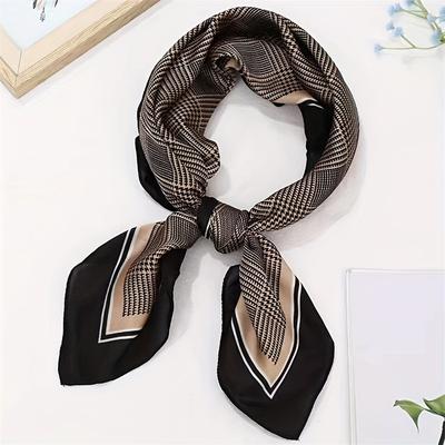 Damen Mädchen 70*70cm Seidensatin Halstuch Damen Taschentuch Gestreift Bedruckt Damen Quadratisches Kopftuch Bandana Kleiner Schal Hija