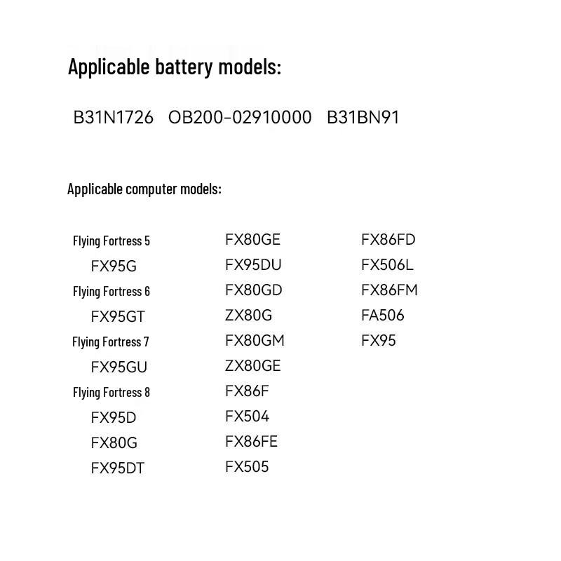 Llano B31N1726 Laptop Battery for ASUS TUF Gaming 5/6/7/8 Series