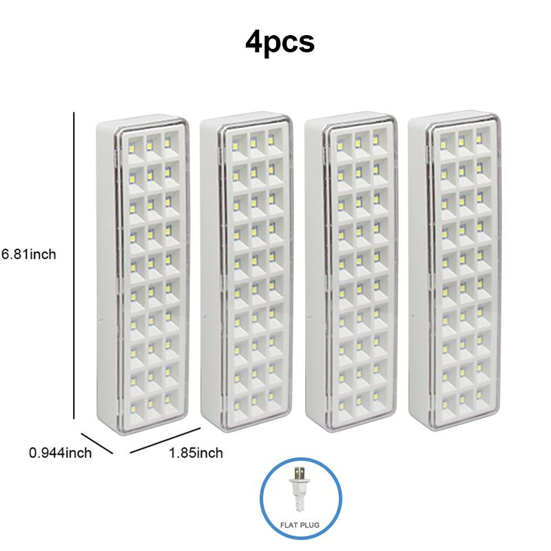 1/2/3/4pcs Emergency Light 30LED Emergency Evacuation Lamp Wall-mounted Home Bulb Rechargeable Camping Lights for Power Outage