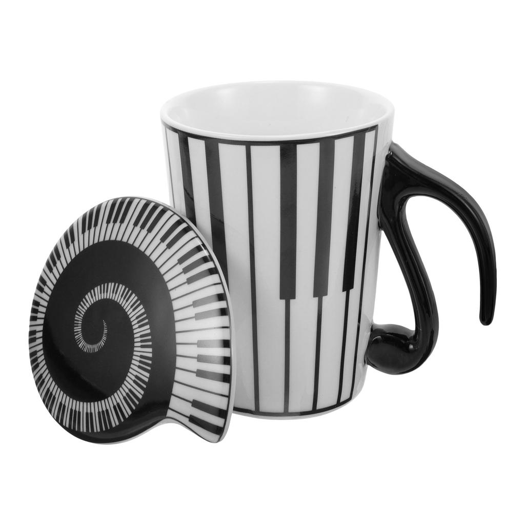 Ceramic Mug Piano Key Design Coffee Cup for Tea Coffee Milk Smooth Rim Safe Drinking Desktop Water Cup Home Gift Idea