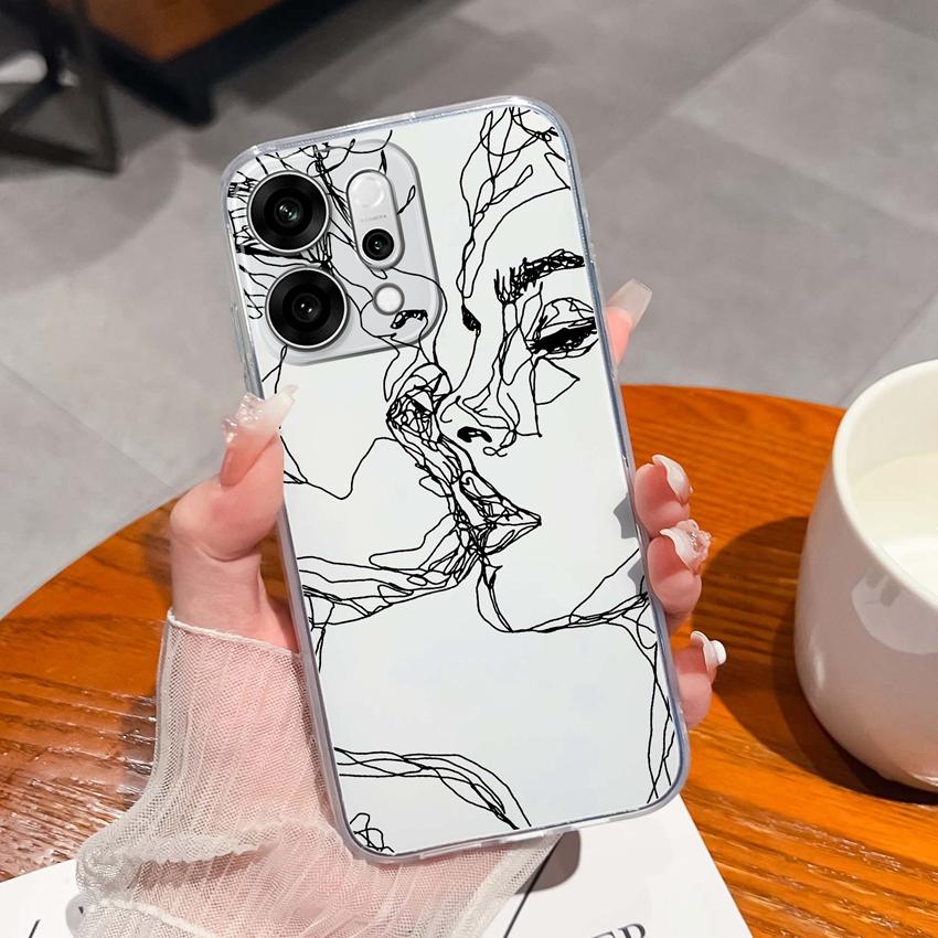 For Oppo Reno14 Pro Realme C71 C75 C75x Ultra Thin Clear Phone Case Cute Panda Pattern Dustproof Protection Soft Transparent Back Cover For Oppo Shell