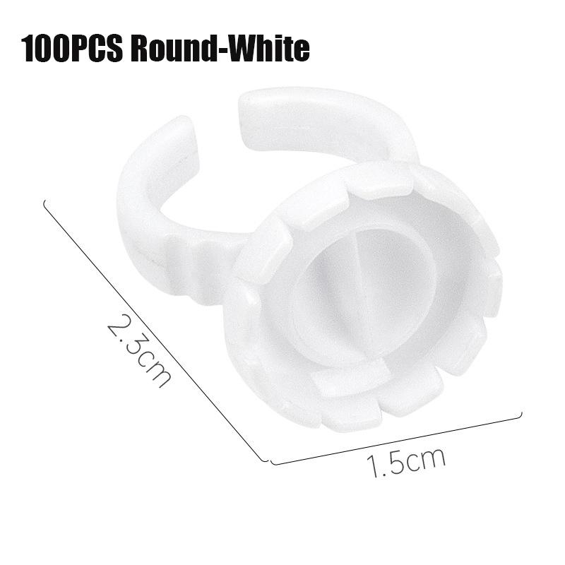 50/100Pcs Wholesale Disposable Eyelash Glue Fan Cup Rings Holder Container Tattoo Pigment Eyelash Extension Tools Lash Supplies