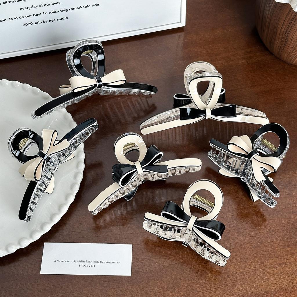 Premium Acetate Hair Claw Clip With Beautiful Bow For Sophisticated Women's Hair Accessories