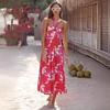 Summer Dress with Neck Hanging and Sleeveless Long Skirt for Women
