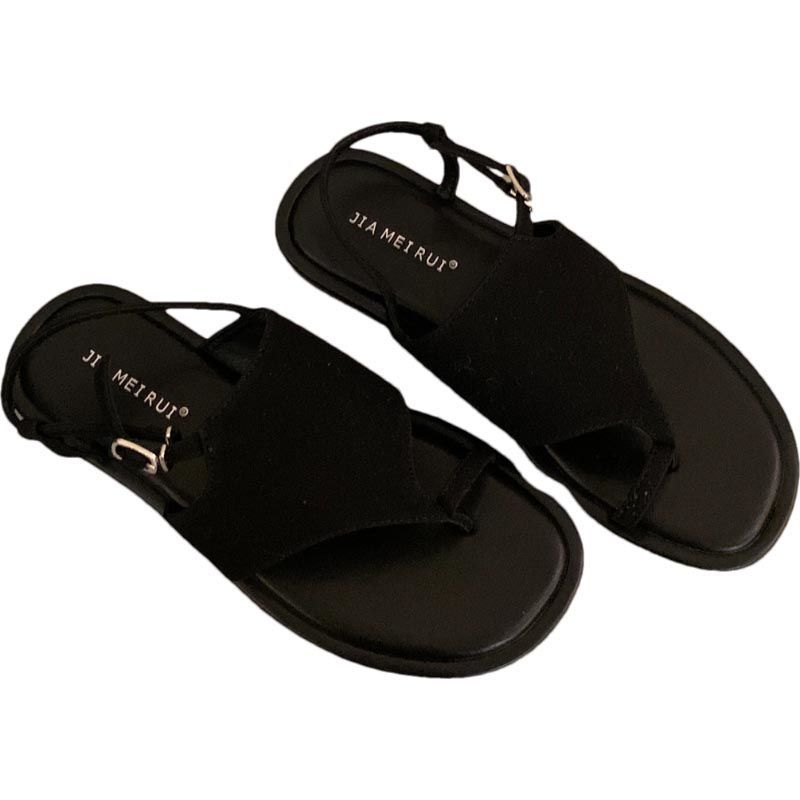 Thick-soled inner heightening retro-toed sandals women's 2025 new summer vacation wind seaside beach casual Roman shoes