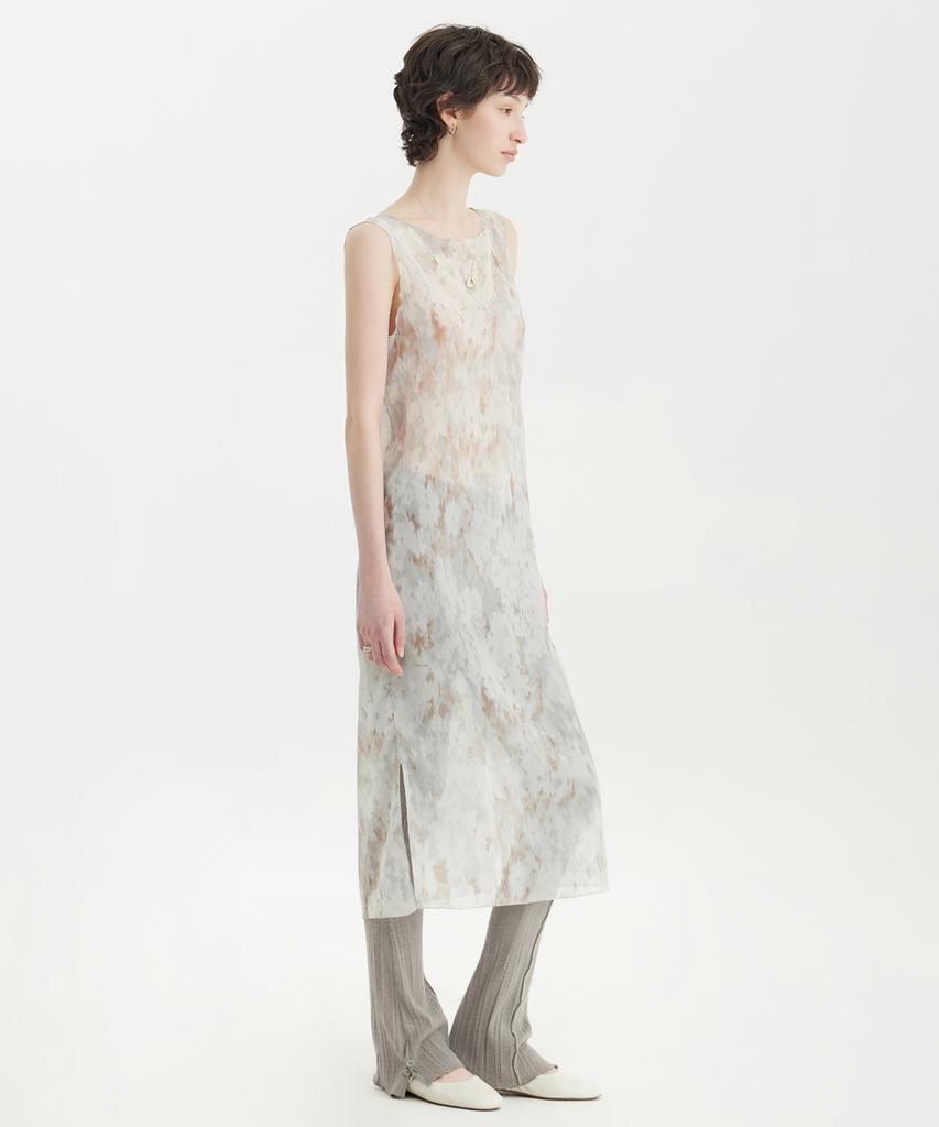 Youth Printing Jersey Dress - Light Gray