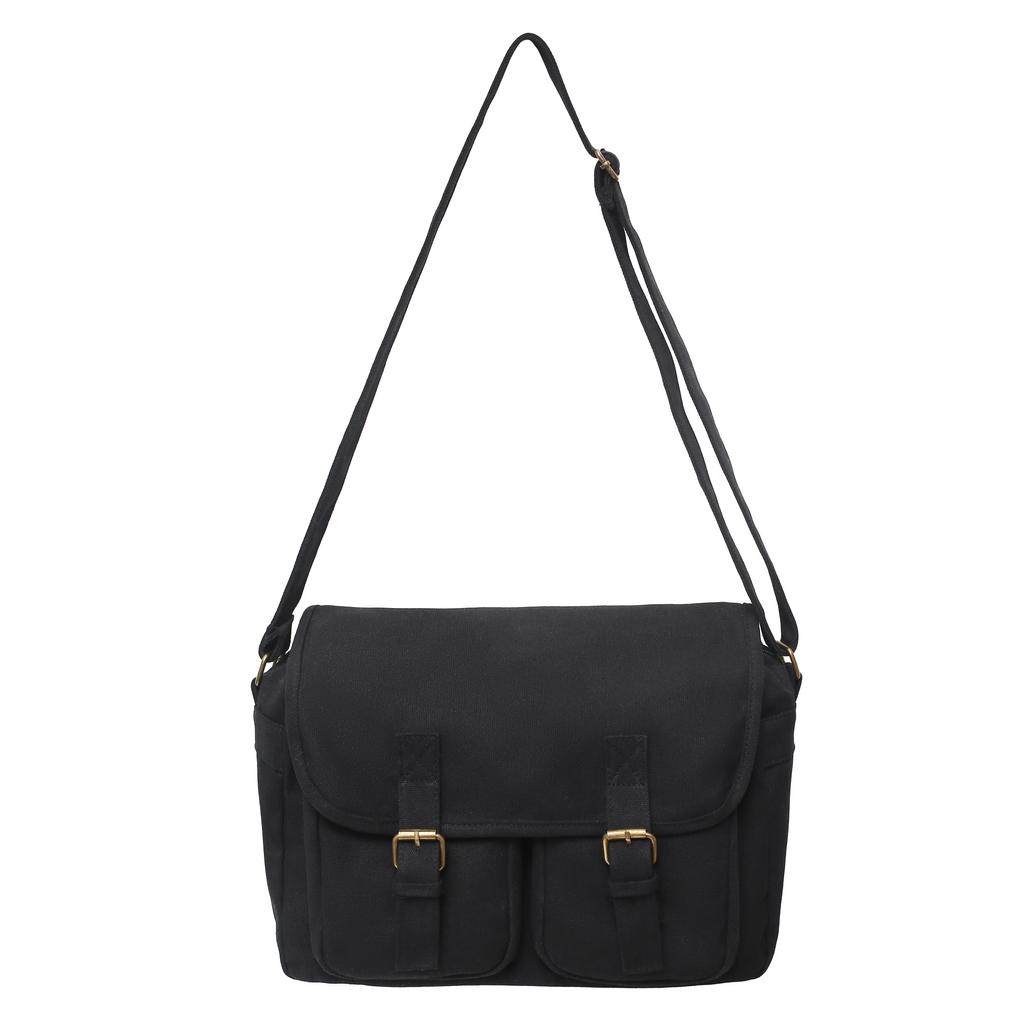 მარტივი ვინტაჟური მესენჯერი მხრის ჩანთა, უნისექსის მსუბუქი ბალთით დეკორი მხრის ჩანთა, რეტრო შემთხვევითი კვადრატული ტილოს ჩანთა სკოლისთვის