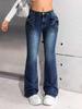 Teen Girls' Fashion 3D Bow Flare Jeans