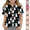 Boys Girls Round Neck Casual Printed Short-sleeved T-shirt Top