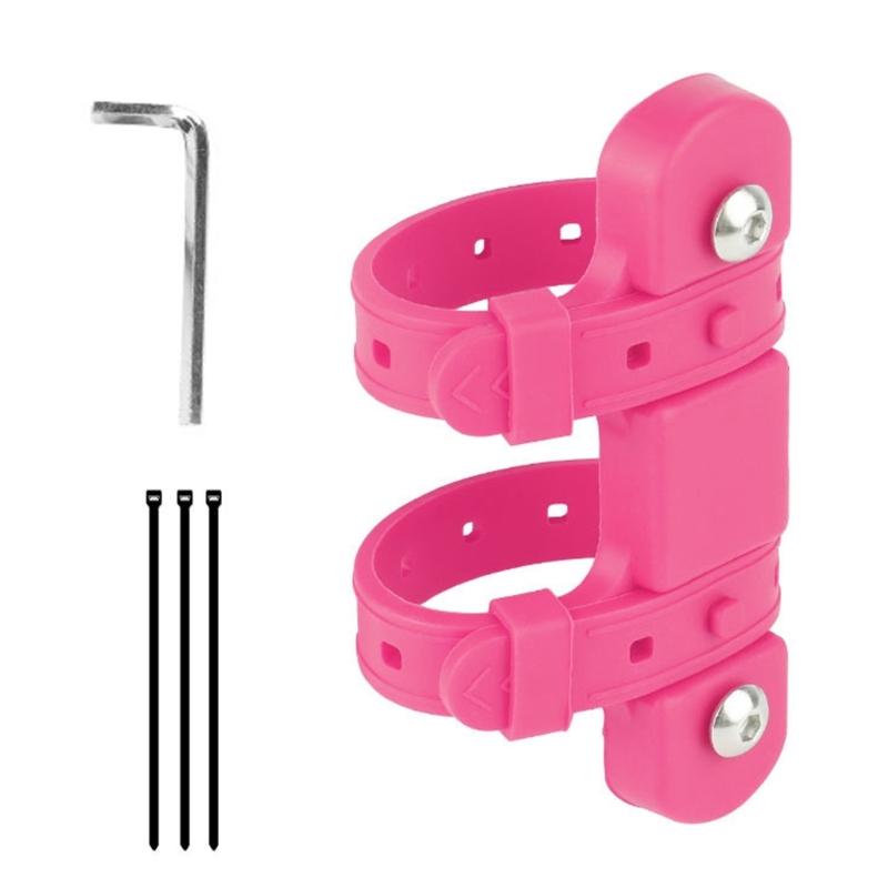 

Bicycles Water Bottles Cage Holder Strap Soft Silicone Practical for Mountain Bikes Long Distances Cyclings, Adjustable рожевий