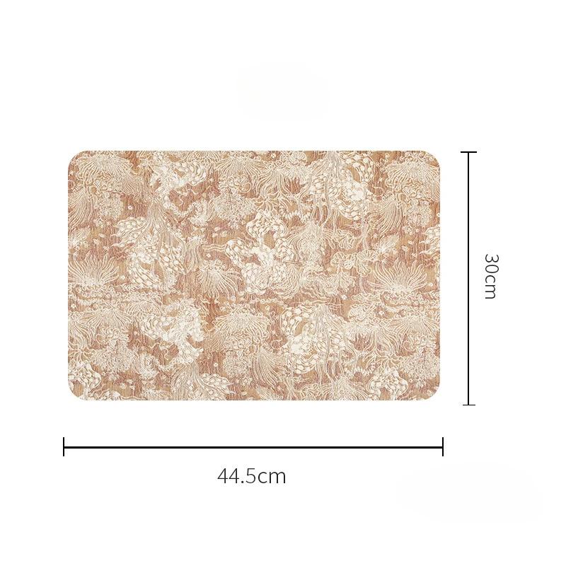 Embossed PVC Placemat Insulation Pad, Anti-Scald Table Protector, Oil-Resistant Leather Dining Mat, Bowl Pad for Kitchen Use
