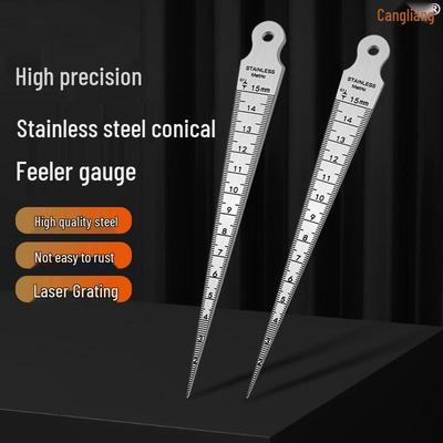 High Precision Stainless Steel Taper Aperture Gauge 0-15mm - Internal Diameter Wedge Feeler Slope