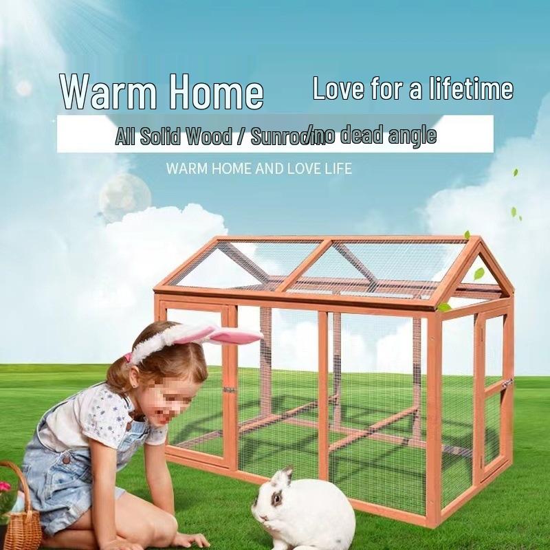 Dřevěný venkovní kurník: Větrolam pro husy, kuřata, kachny, kočky, králíky a voděodolné ptačí hnízdo