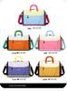 Dopamine Color Block Yoga Sports Bag with Shoe Compartment - Large Capacity for Short Trips