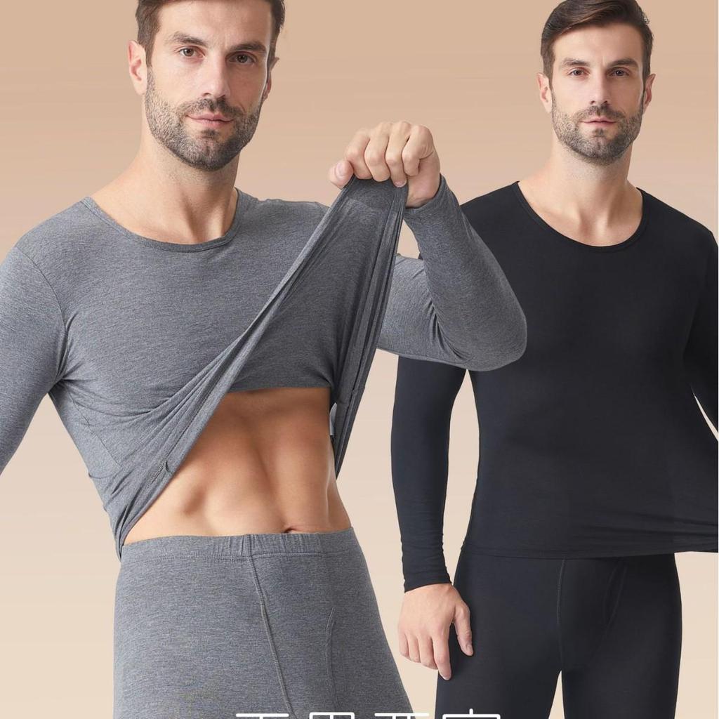 Men's Thin Style Warm Autumn Underwear Set: Top and Pants