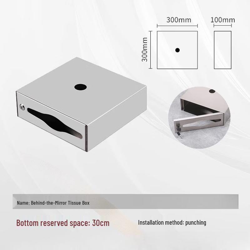 OLOEY Concealed Automatic Soap Dispenser with Mirror-back Tissue Box