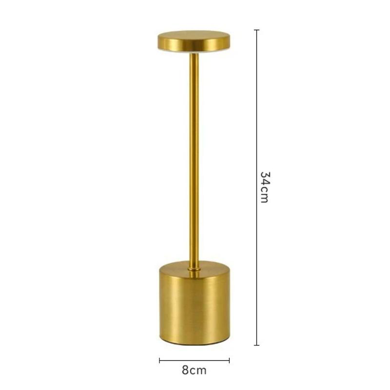 3 Colors Rechargeable Alloy Cordless LED Table Lamp Touch Switch Night Light Nordic Style Home Bar Restaurant Ambiance Desk Lamp